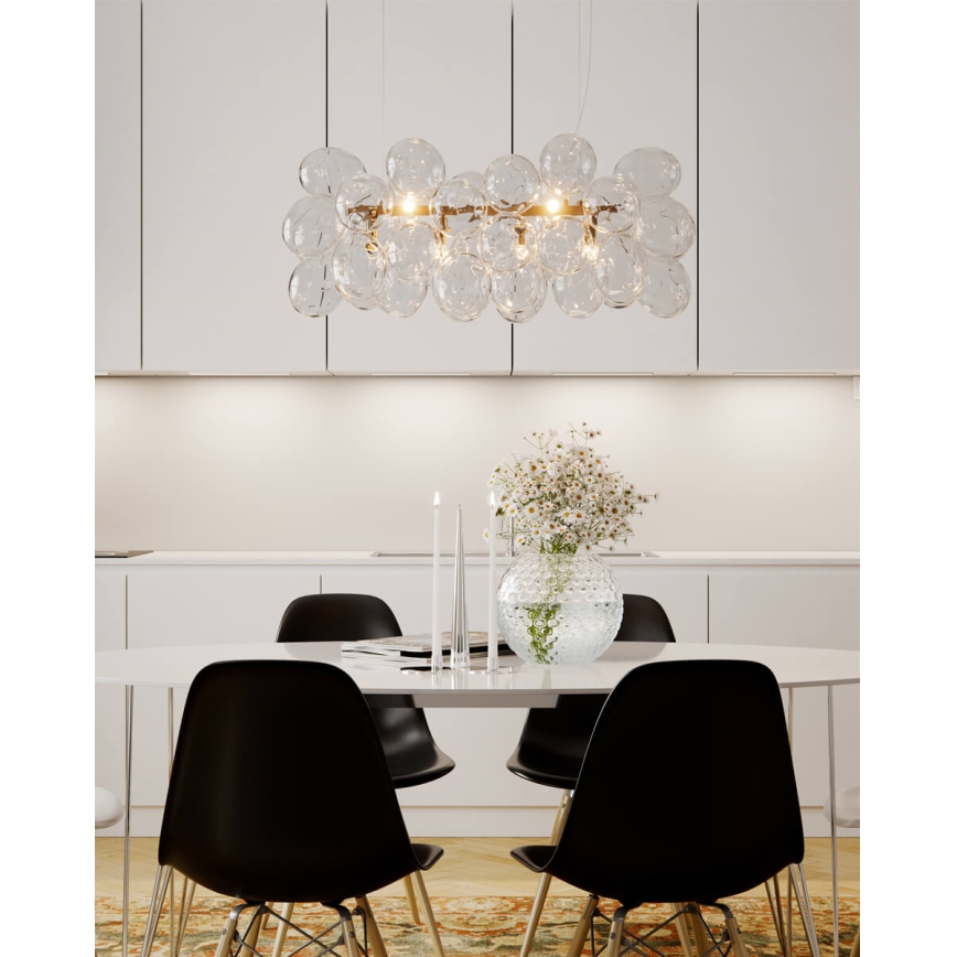 ByRydens - Lustră suspendată pe cablu GROSS BAR 8xG9/8W/230V transparentă
