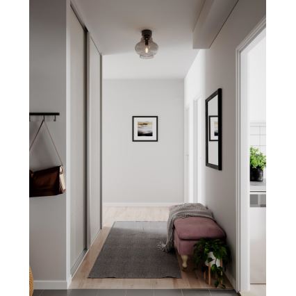 Plafonieră ByRydens DOLORES, 1xE27/5W/230V, diam. 30 cm, gri/fumuriu