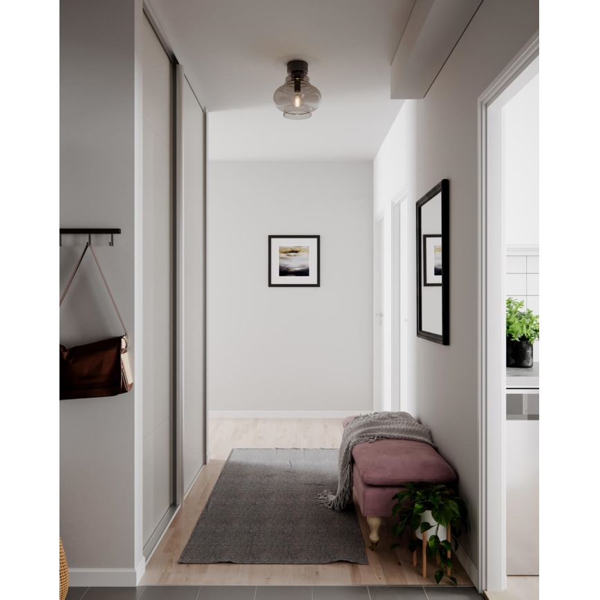 Plafonieră ByRydens DOLORES, 1xE27/5W/230V, diam. 30 cm, gri/fumuriu