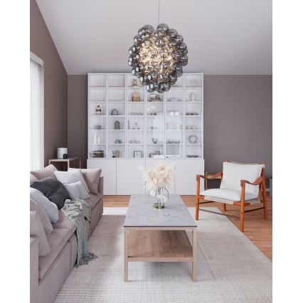 ByRydens - Lustra suspendată pe cablu DELUXE 4xE14/5W/230V gri/fumuriu