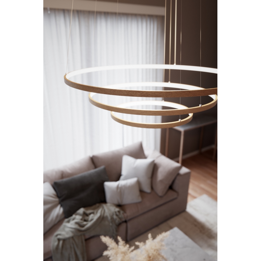 ByRydens - Pendul LED pe cablu TRIONE LED/45W/230V, bej, Ø 80 cm