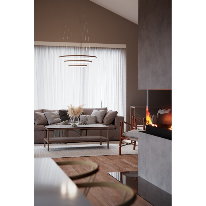ByRydens - Pendul LED pe cablu TRIONE LED/45W/230V, bej, Ø 80 cm