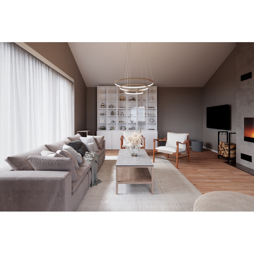 ByRydens - Pendul LED pe cablu TRIONE LED/45W/230V, bej, Ø 80 cm