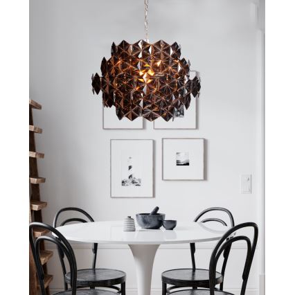 ByRydens - Lustru suspendat pe lanț MONARQUE MINI, 3xE14/8W/230V, negru