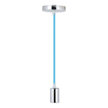 Cablu de alimentare 1xE27/60W/230V albastru/crom lucios