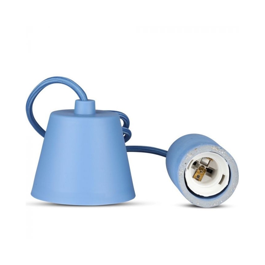 Cablu de alimentare 1xE27/60W/230V beton/albastru