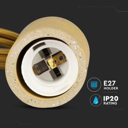 Cablu de alimentare 1xE27/60W/230V beton/bej