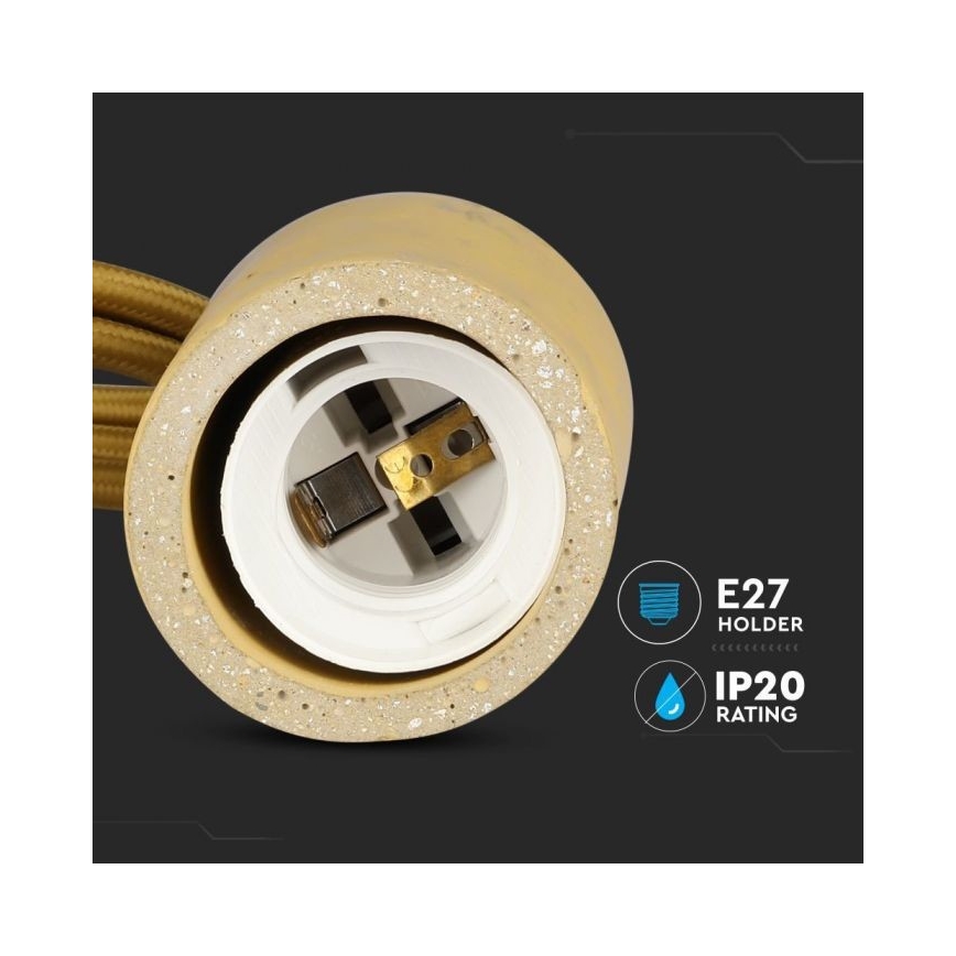 Cablu de alimentare 1xE27/60W/230V beton/bej