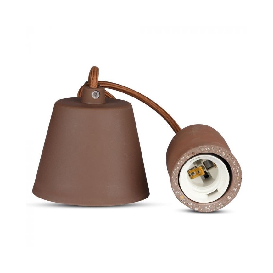 Cablu de alimentare 1xE27/60W/230V beton/maro