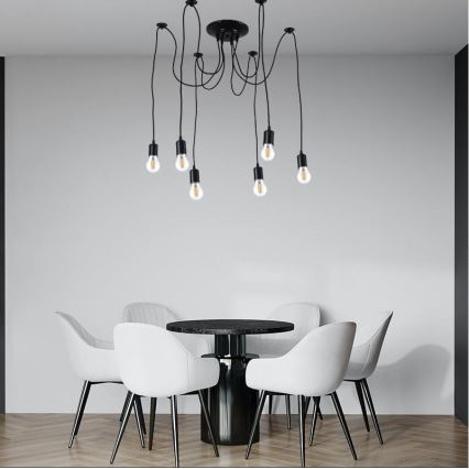 Cablu de alimentare 6xE27/60W/230V negru