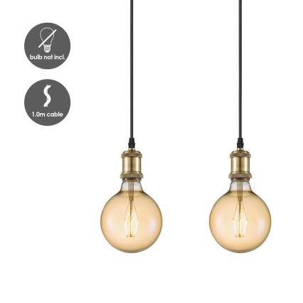 Cablu de alimentare VINTAGE 3xE27/40W/230V alama