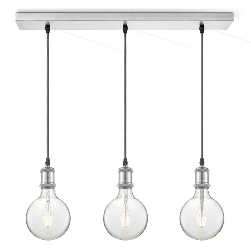 Cablu de alimentare VINTAGE 3xE27/40W/230V crom mat