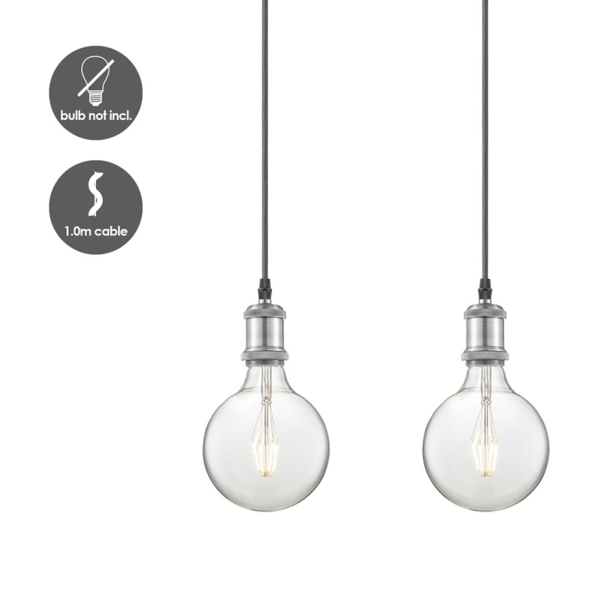 Cablu de alimentare VINTAGE 3xE27/40W/230V crom mat