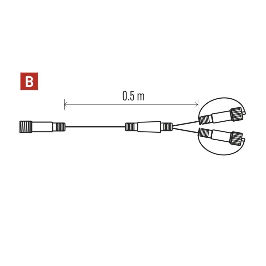 Cablu de derivație exterior pentru șiruri interconectabile 0,5 m IP44