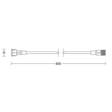 Cablu de extensie de exterior Philips 5m IP67