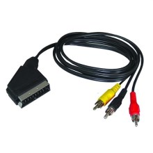 Cablu de semnal pentru conectarea a 2 dispozitive AV conector SCART / 3x conector CINCH