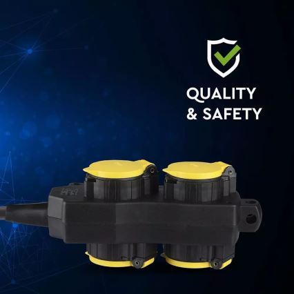 Prelungitor cablu 4 prize SCHUKO 3m IP44