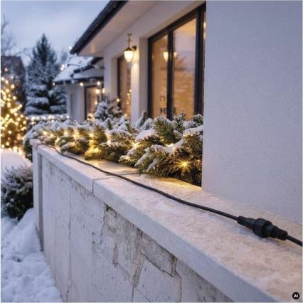 Cablu prelungitor de exterior pentru șiruri luminoase interconectabile, 10 m, IP44, negru