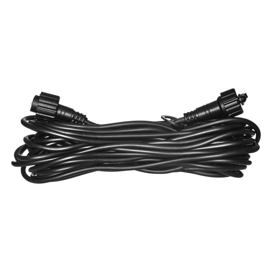 Cablu prelungitor de exterior pentru șiruri luminoase interconectabile, 10 m, IP44, negru