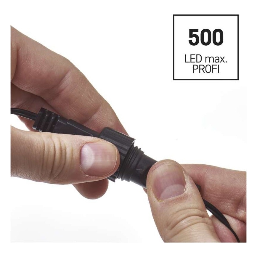 Cablu prelungitor de exterior pentru șiruri luminoase interconectabile, 10 m, IP44, negru