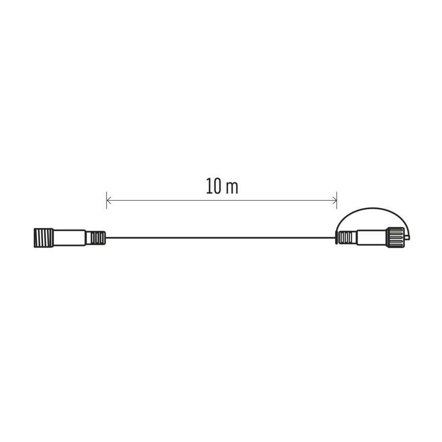 Cablu prelungitor de exterior pentru șiruri luminoase interconectabile, 10 m, IP44, negru