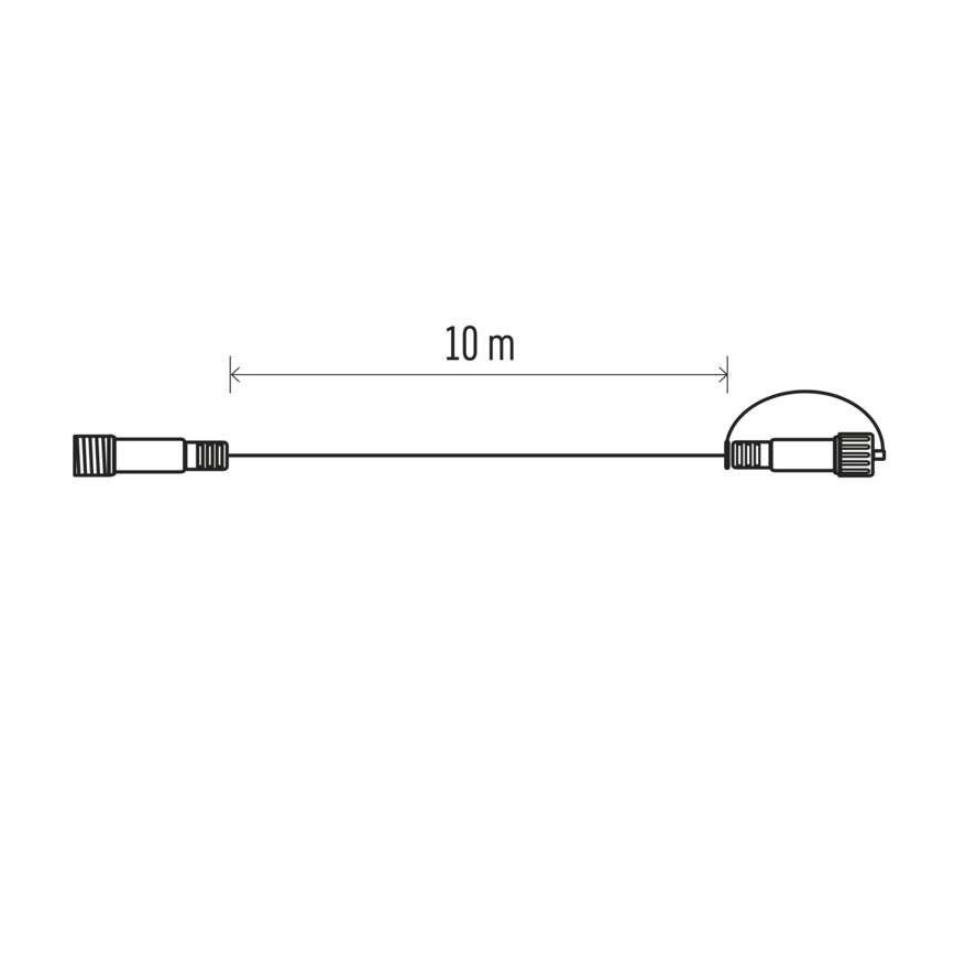 Cablu prelungitor exterior pentru ghirlande conectabile 10 m IP44 negru