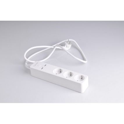 Prelungitor SMART cu întrerupător 1,5 m + 2x USB/Wi-Fi Tuya SCHUKO