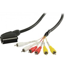 Cablu SCART negru cu 6 mufe