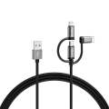 Cablu USB 3 în 1 cu conector Lightning și Micro USB 2m Varta 57937101111