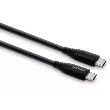 Cablu USB conector USB-C 3.0 2m negru/gri Philips DLC5206C/00