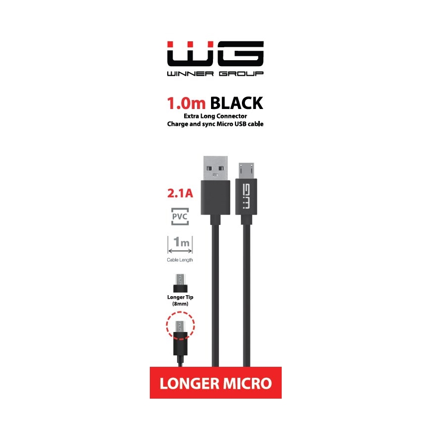 Cablu USB extins Winner Group microUSB/USB-A 1m negru