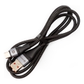 Cablu USB împletit conector USB-A/USB-C 1m negru