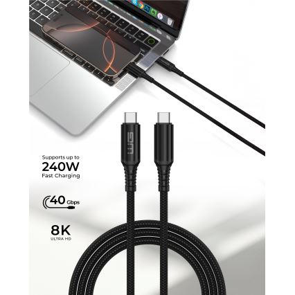 Cablu USB Winner Group USB-C/USB-A 240W 1 m negru