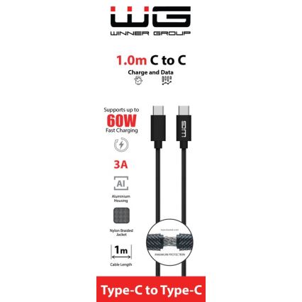 Cablu USB Winner Group USB-C/USB-A 60W 1 m negru