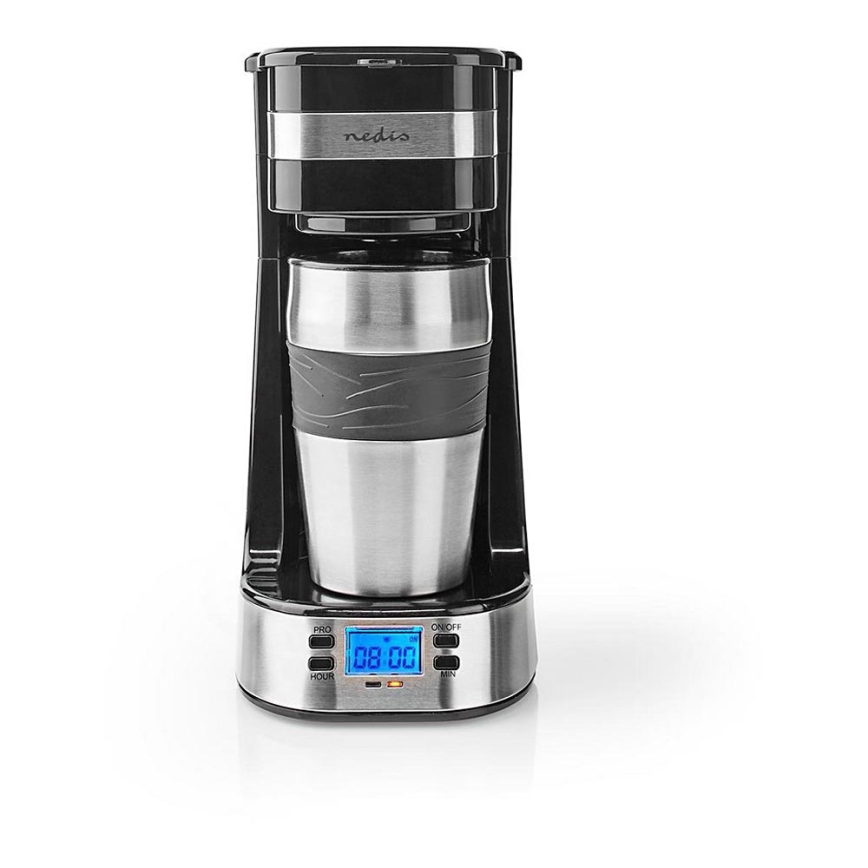 Cafetieră pentru o ceașcă, 0,4 l, cu temporizator și cană de călătorie