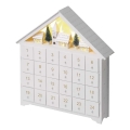Calendar LED de Advent 8xLED/2xAA alb