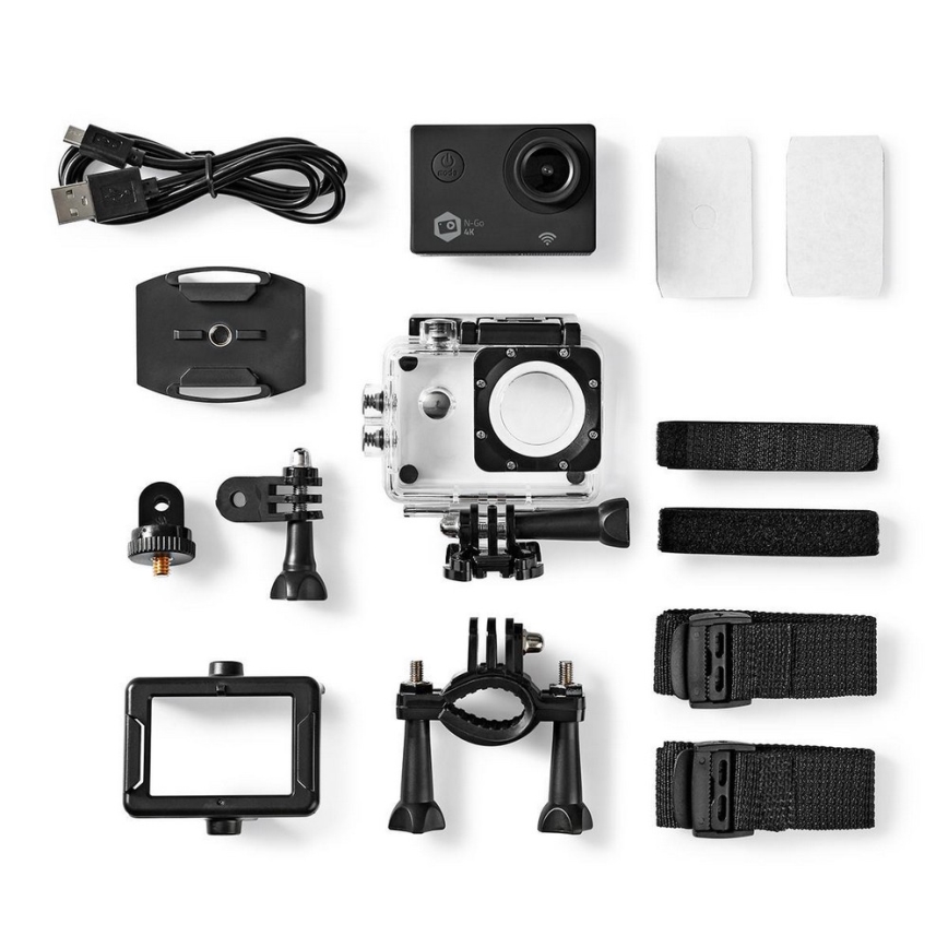 Cameră de acțiune cu carcasă impermeabilă 4K UHD/WiFi/2 FTF 16MP