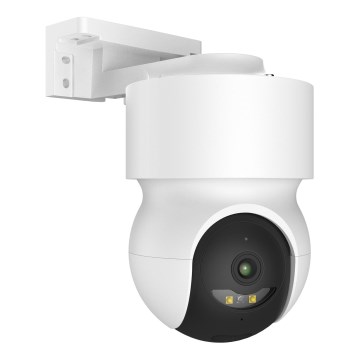 Cameră de exterior inteligentă 2K, cu senzor de mișcare, alimentare 12V, protecție IP65, Wi-Fi, compatibilă Tuya, albă