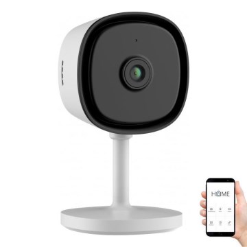 Cameră de interior inteligentă cu senzor Full HD 1080p, alimentare 5 V, Wi‑Fi, compatibilă cu Tuya, albă