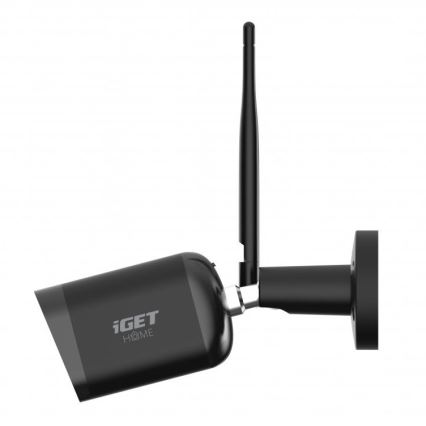 Cameră inteligentă de exterior cu senzor Full HD 1080p, 12V, IP65, Wi‑Fi, Tuya, neagră