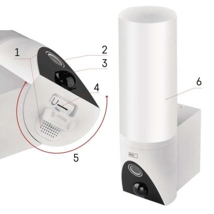 Cameră LED inteligentă de exterior cu sursă de lumină GoSmart LED/12W/230V IP65 Wi-Fi Tuya alb