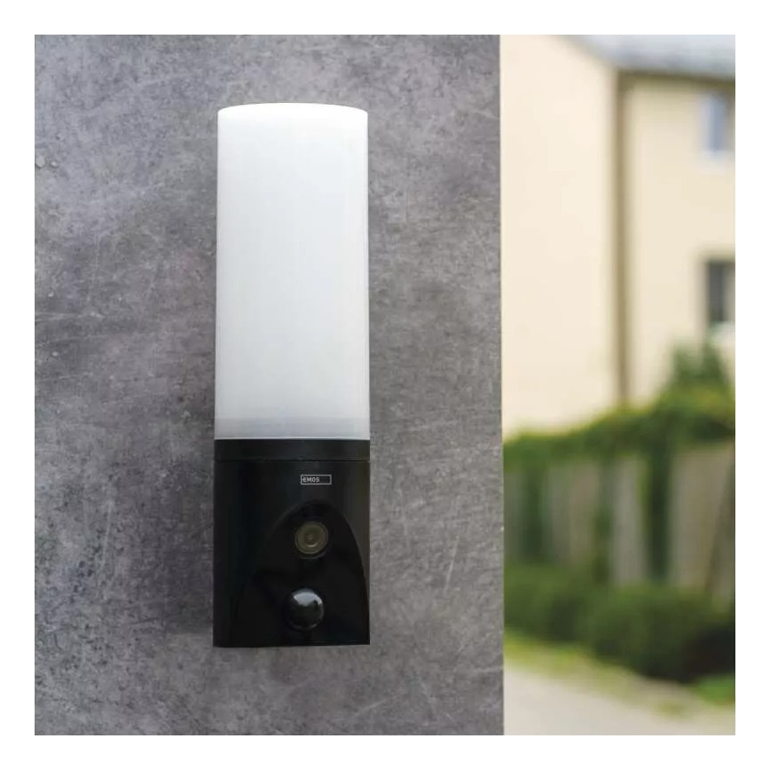 Cameră LED inteligentă de exterior cu sursă de lumină GoSmart LED/12W/230V 3200K IP65 Wi-Fi Tuya negru