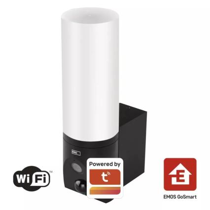 Cameră LED inteligentă de exterior cu sursă de lumină GoSmart LED/12W/230V 3200K IP65 Wi-Fi Tuya negru