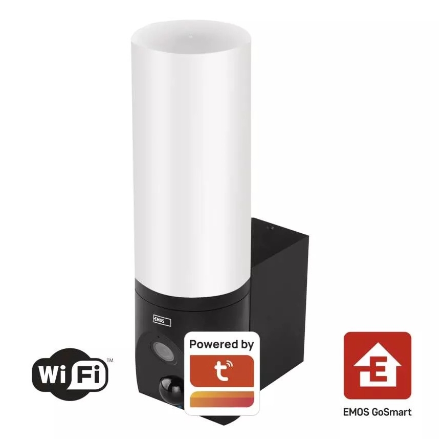 Cameră LED inteligentă de exterior cu sursă de lumină GoSmart LED/12W/230V 3200K IP65 Wi-Fi Tuya negru