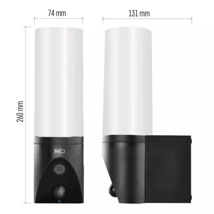 Cameră LED inteligentă de exterior cu sursă de lumină GoSmart LED/12W/230V 3200K IP65 Wi-Fi Tuya negru