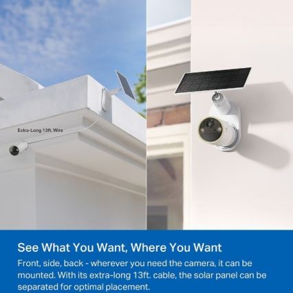 TP-Link - Cameră solară de exterior cu senzor, IP66, Wi-Fi