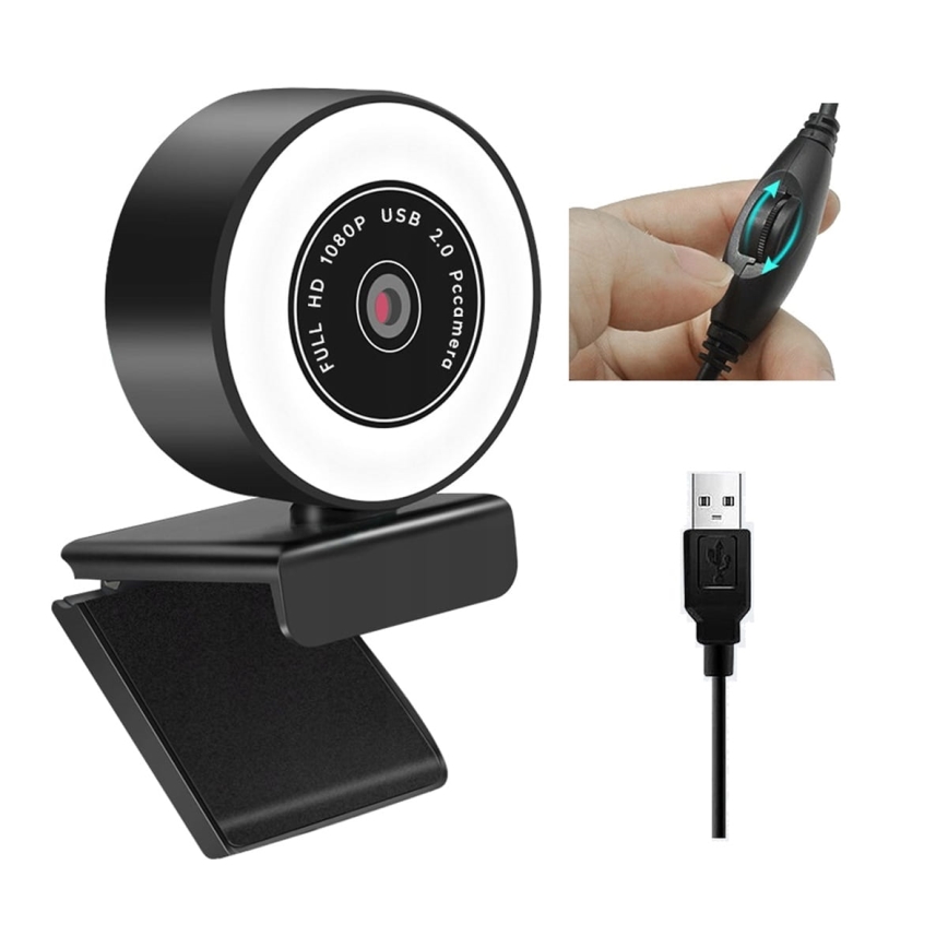 Cameră web 2K cu iluminare LED reglabilă