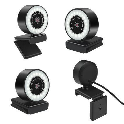 Cameră web 2K cu iluminare LED reglabilă