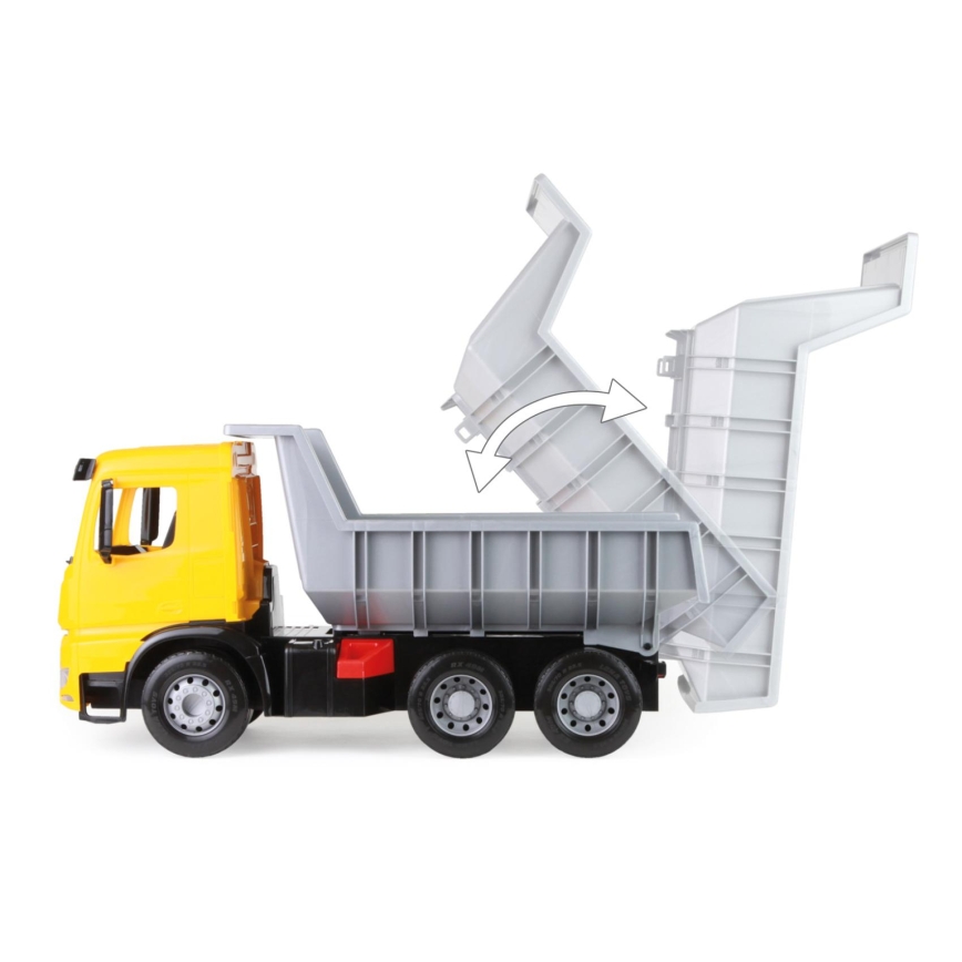 Camion basculant Mercedes GIGA TRUCKS, 65 cm, galben/gri