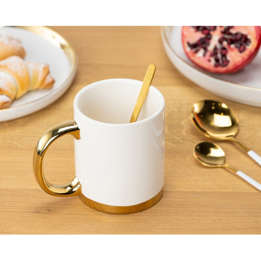 Cana cu linguriță LANA crem/auriu